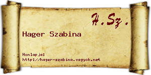 Hager Szabina névjegykártya